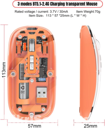 WIWU WM105 Crystal Transparent Wireless Mouse 2.4G (মাউস)
